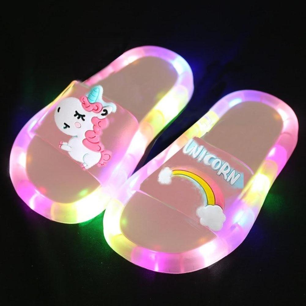 Light Up Unicorn Slippers (Childs Size 7.5-13.5) Pink or Blue