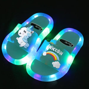 Light Up Unicorn Slippers (Childs Size 7.5-13.5) Pink or Blue