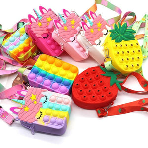 Push Bubble Purses Fidget Toy Bag Stress Reliver (15 Designs)