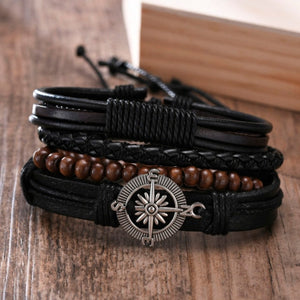 Viking Tree of Life Leather Braided Wrap Bracelet (29 Styles) 4Pcs Set