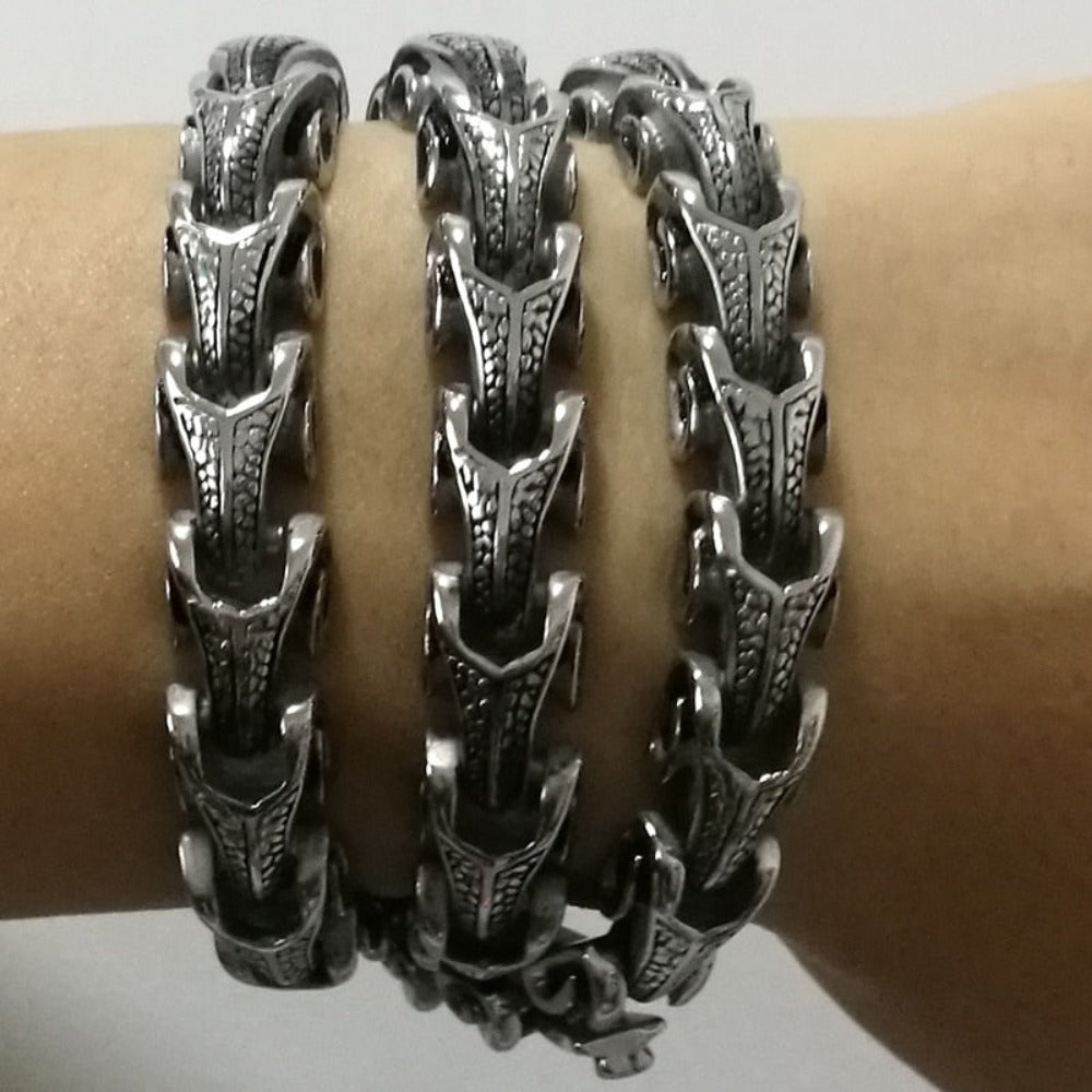 Viking Dragon Chain Bracelet Titanium Necklace (10 Sizes)