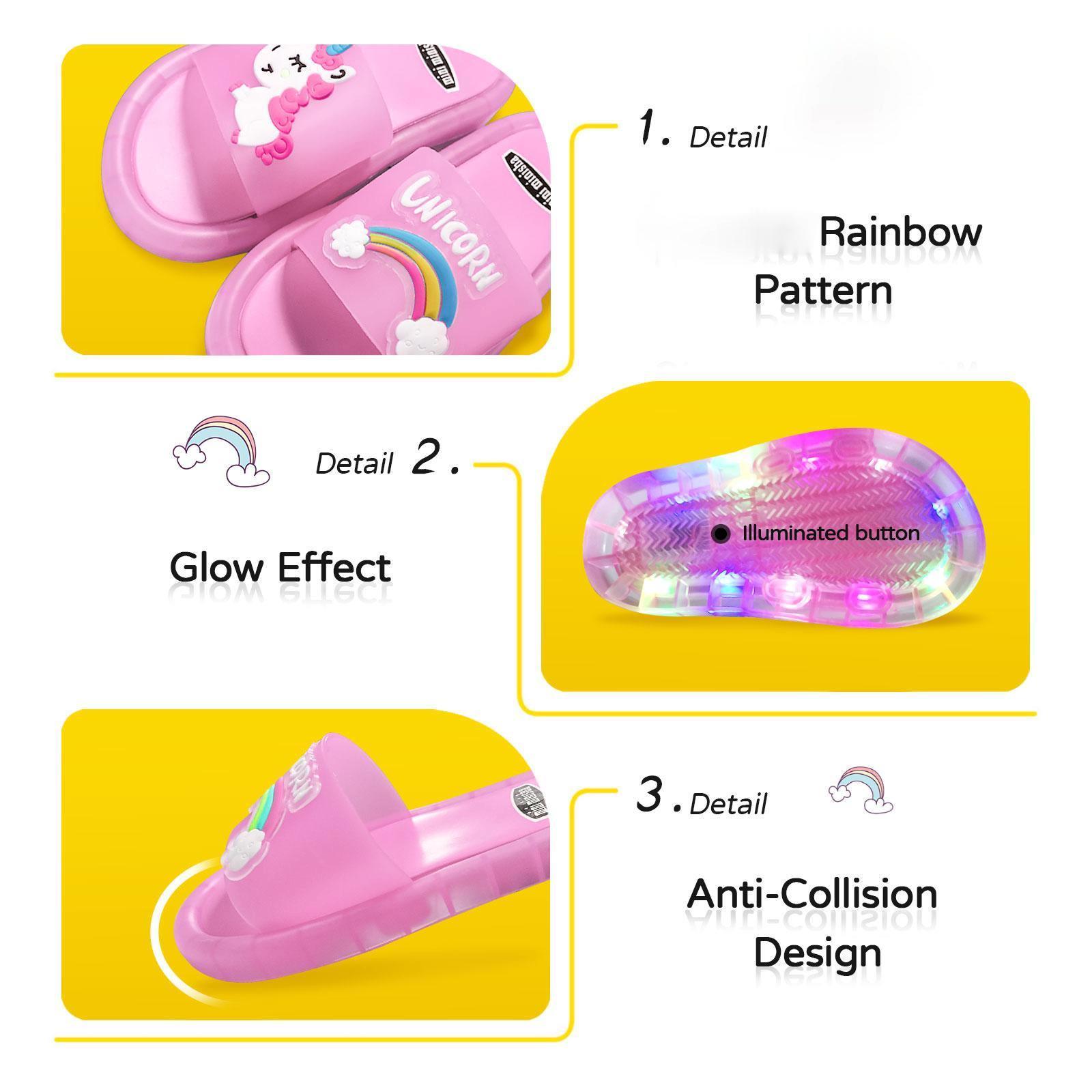 Light Up Unicorn Slippers (Childs Size 7.5-13.5) Pink or Blue