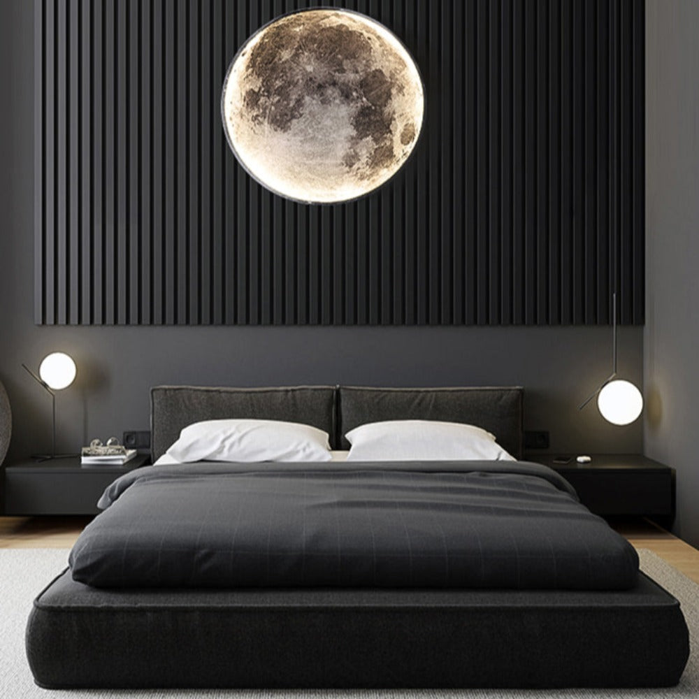80cm 3D Moon Earth Lamp LED Wall Fixture Chandelier Home NASA Light ...