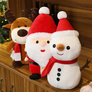 Merry Christmas Santa, Snowman or Rudolph Stuffed Animal Plush (3 Sizes)