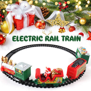 Santa Train Set with Christmas Tree Railroad Track