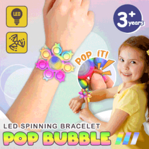 Push Bubble LED Spinner Bracelet Pop Fidget Toy Stress Reliver (3 Designs)