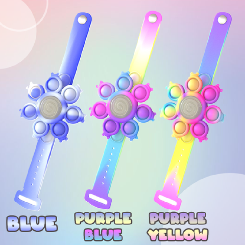 Push Bubble LED Spinner Bracelet Pop Fidget Toy Stress Reliver (3 Designs)