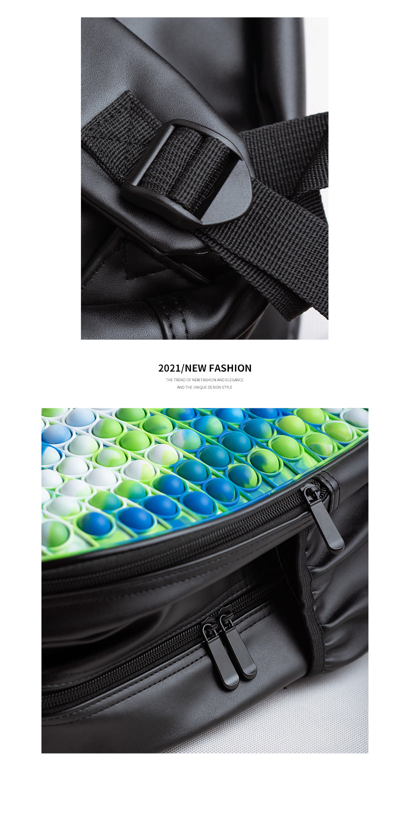 Push Bubble Back Pack Bag Pop Fidget Sensory Toy Stress Reliver (13 Designs) 16 Inch