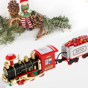 Santa Train Set with Christmas Tree Railroad Track