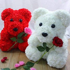 Enchanted Forever Rose Bear Teddy w/Rose (4 Styles)