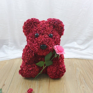 Enchanted Forever Rose Bear Teddy w/Rose (4 Styles)