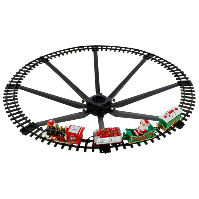 Santa Train Set with Christmas Tree Railroad Track