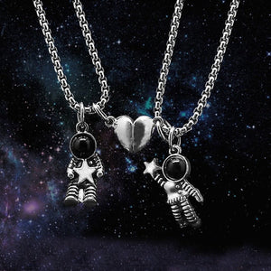 Astronaut Magnetic Heart Couple Necklace Set (4 Styles)