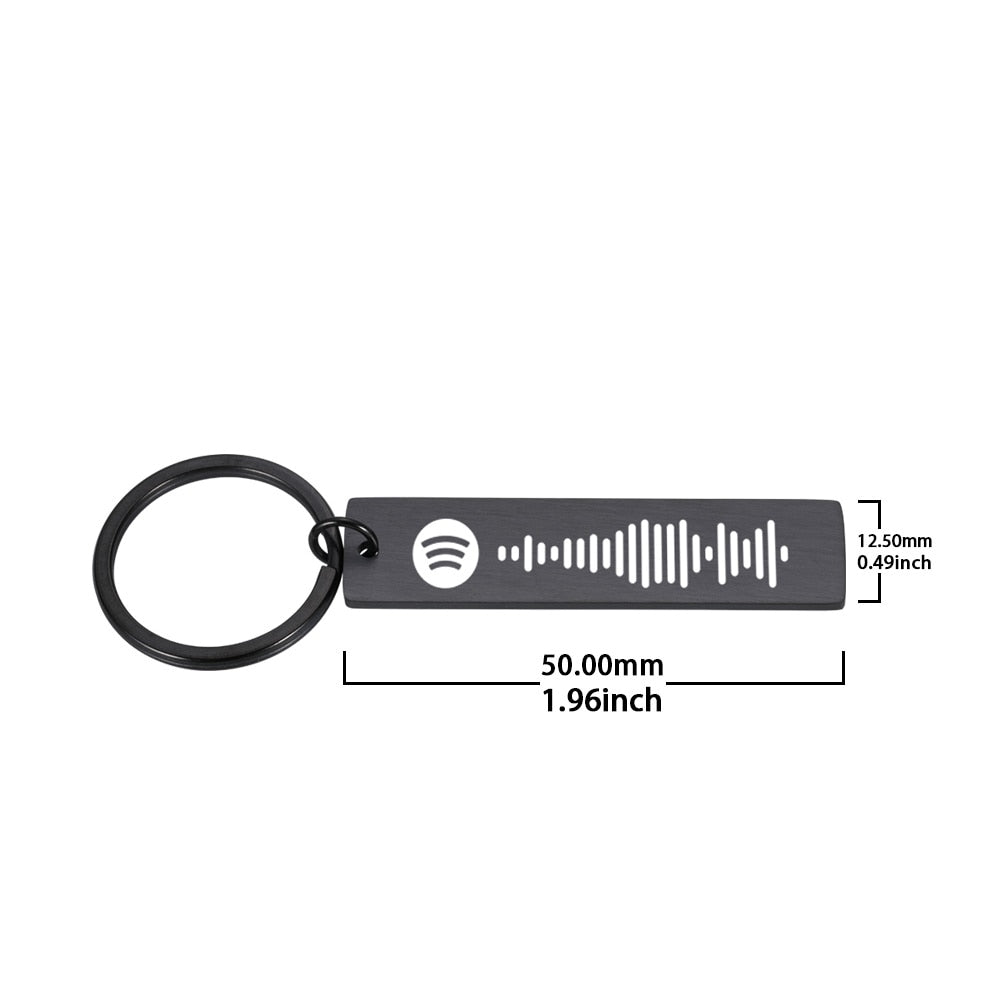 Custom Engrave Personalized Spotify Scan Keychain (3 Styles 4 Colors)