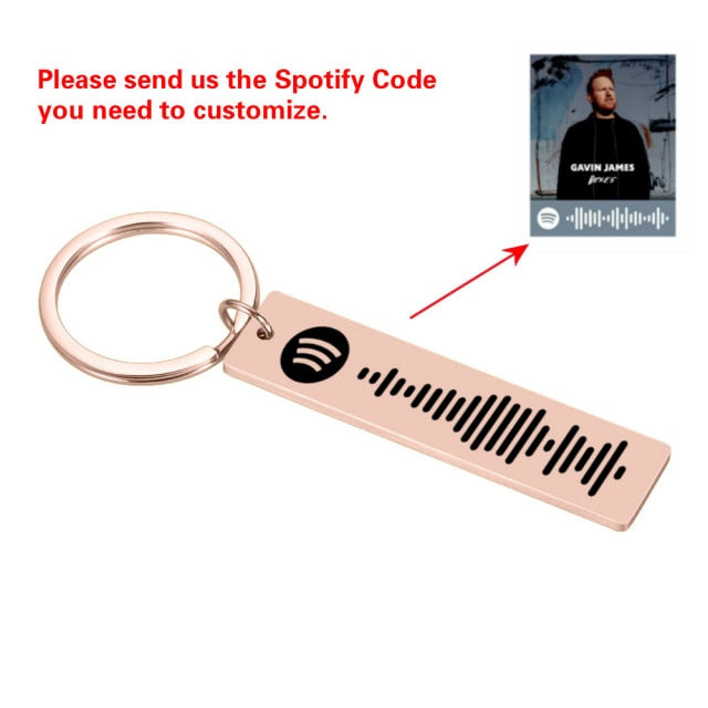 Custom Engrave Personalized Spotify Scan Keychain (3 Styles 4 Colors)