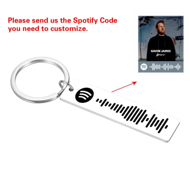 Custom Engrave Personalized Spotify Scan Keychain (3 Styles 4 Colors)