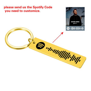 Custom Engrave Personalized Spotify Scan Keychain (3 Styles 4 Colors)