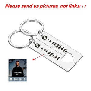 Custom Engrave Personalized Spotify Scan Keychain (3 Styles 4 Colors)