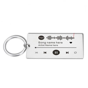 Custom Engrave Personalized Spotify Scan Keychain (3 Styles 4 Colors)