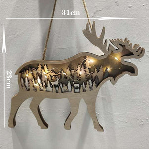 Wooden Animal Diorama (14 Styles) Elk, Wolf, Pony, Elephant, Eagle, Bear