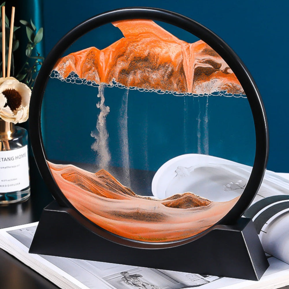 3D Flowing Sand Picture Home Decor Painting (21 Designs) 3 Styles Round Yellow Best Gift Shoppers Art Picture Glass Colorful Sandscape Gift Painting Home Decor