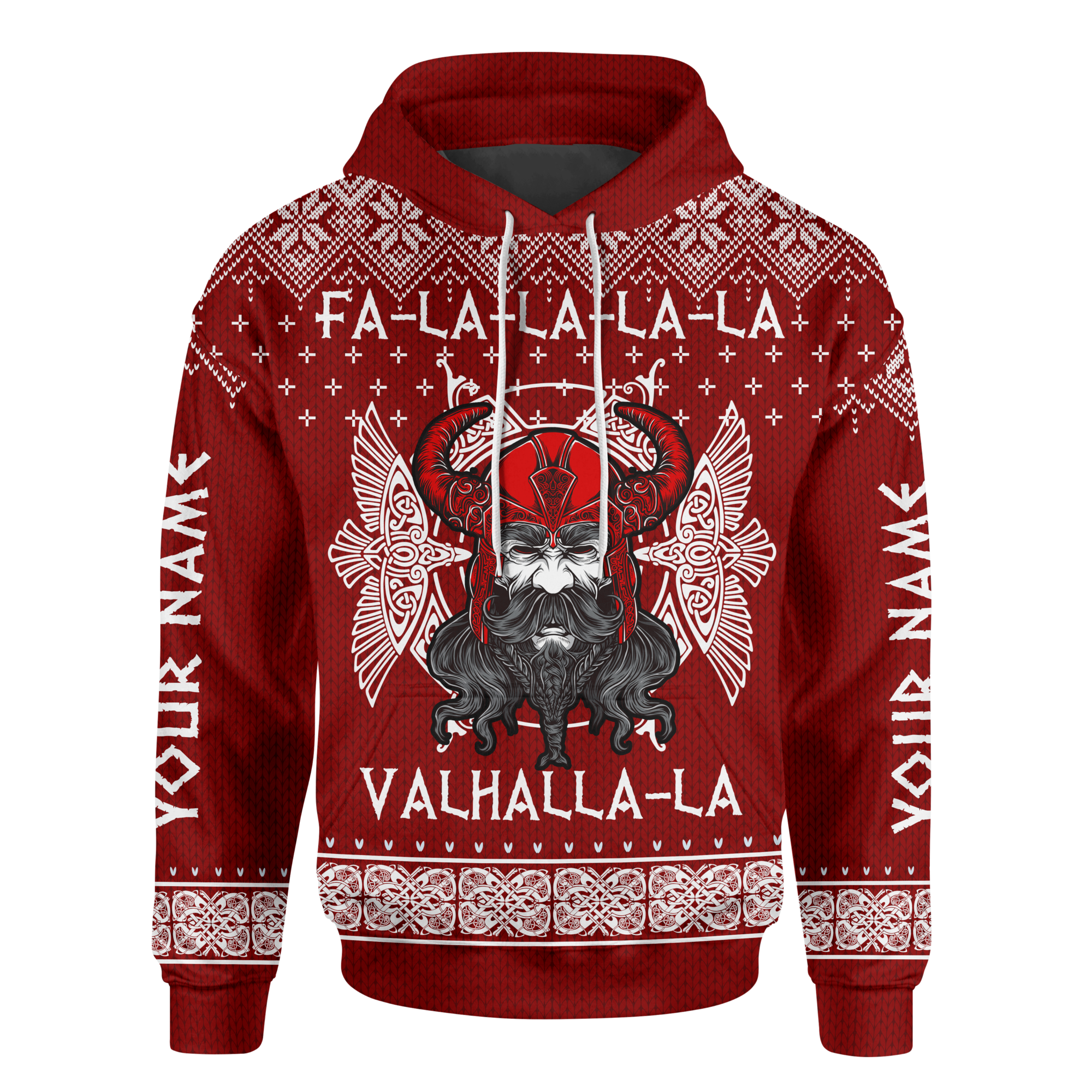 Custom Name Viking Hooded Christmas Sweater (3 Styles) S-7XL