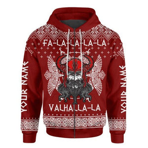 Custom Name Viking Hooded Christmas Sweater (3 Styles) S-7XL