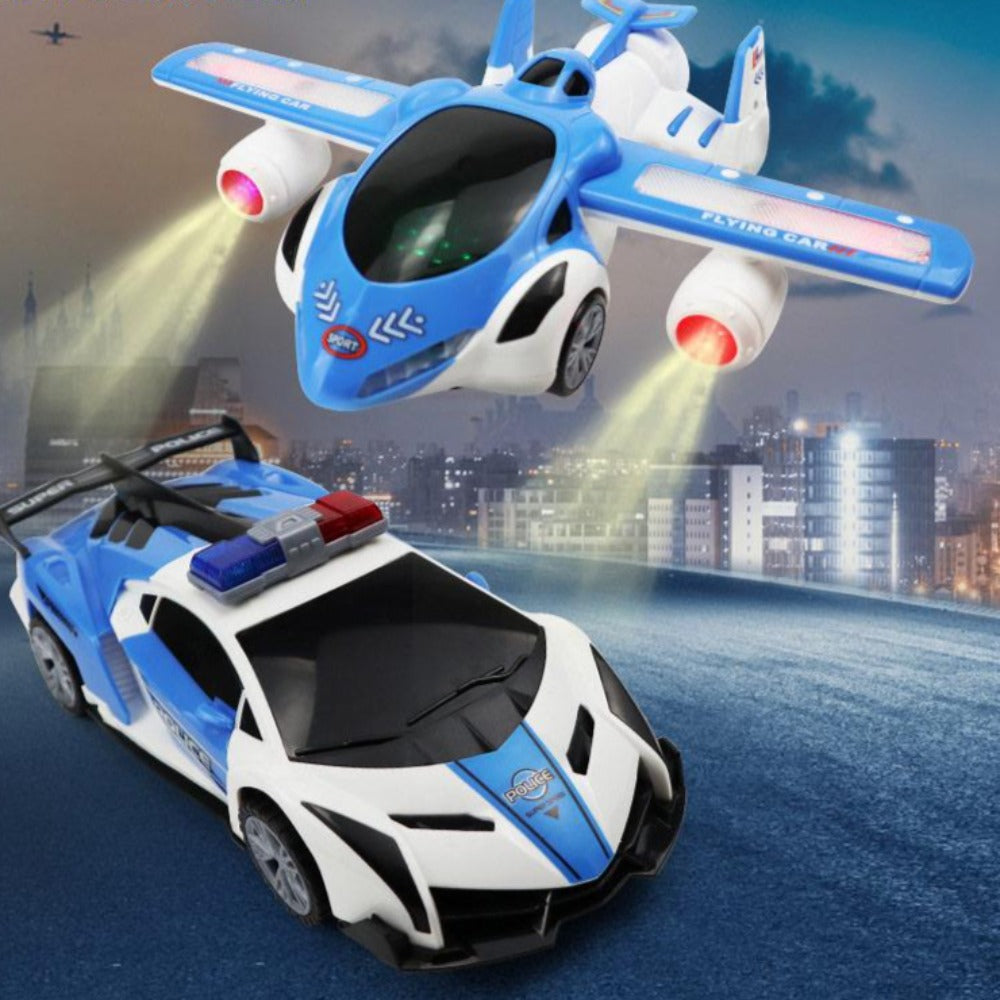 360 Spinning Transformation Police Vehicle (Car or Airplane)