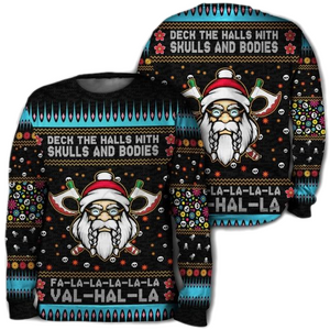 Viking Santa Axe Hooded Christmas Sweater (3 Styles) S-7XL