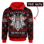 Custom Name Odin Thor Viking Hooded Christmas Sweater (3 Styles) S-7XL