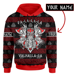 Custom Name Thor Viking Hooded Christmas Sweater (3 Styles) S-7XL