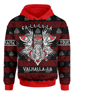 Custom Name Thor Viking Hooded Christmas Sweater (3 Styles) S-7XL