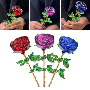 Crystal Glass Enchanted Rose (3 Colors)