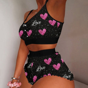 Strawberry Cami Pajama Shorts Set Lingerie (11 Designs) S-2XL