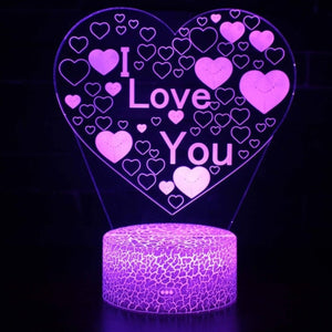 3D Love Changing Color Lights Acrylic Lamp Illusion (18 Designs)