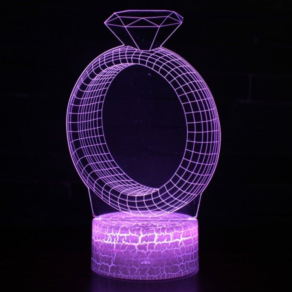 3D Love Changing Color Lights Acrylic Lamp Illusion (18 Designs)