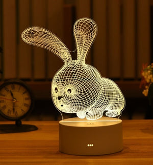 3D Heart Night Light Acrylic Led Table Lamp (23 Designs)