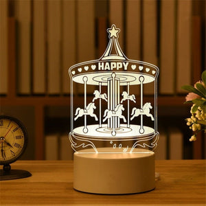 3D Heart Night Light Acrylic Led Table Lamp (23 Designs)