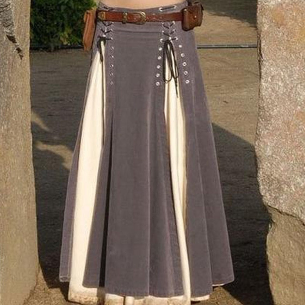 Renaissance Vintage Lace Up Maxi Skirt (4 Colors) S-5XL