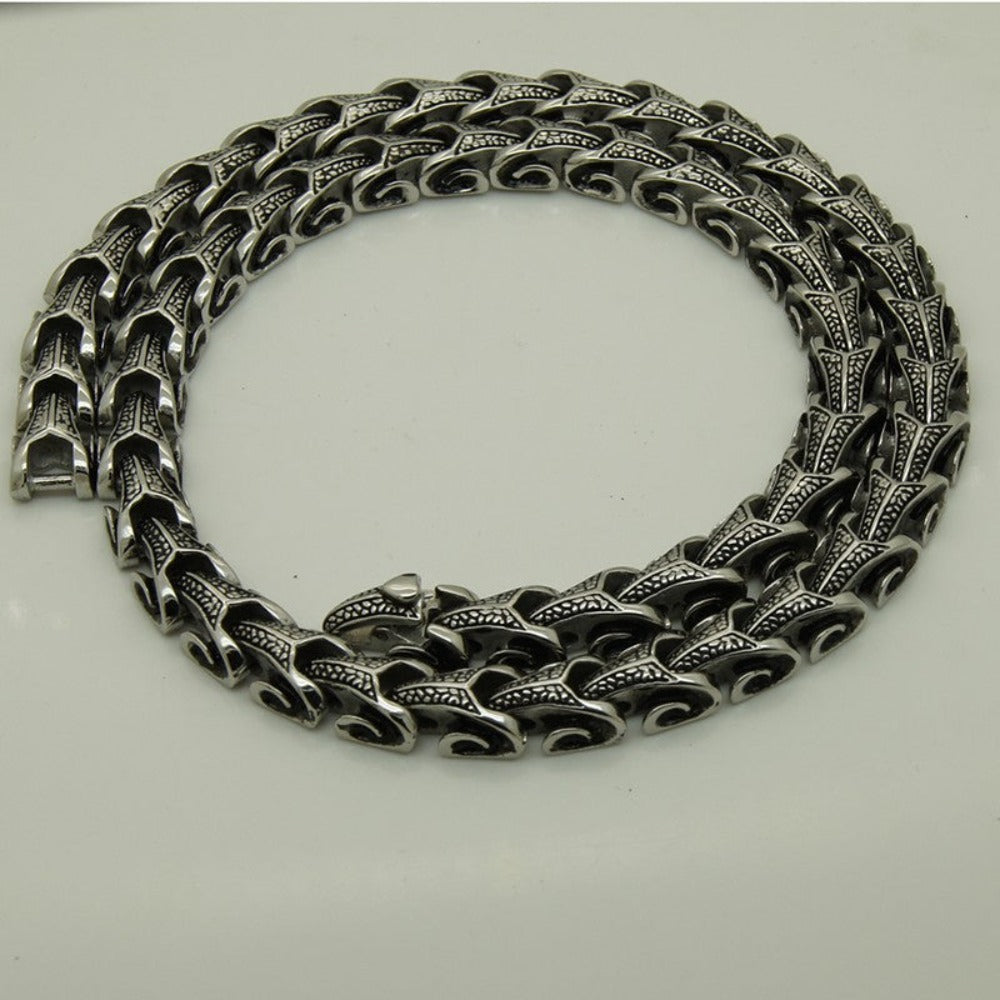 Viking Dragon Chain Bracelet Titanium Necklace (10 Sizes)