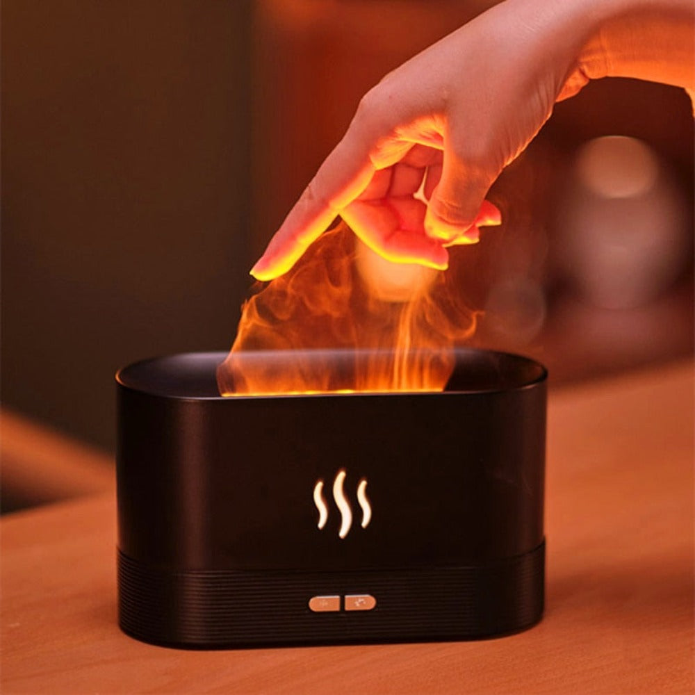 LED Fire Night Light Lamp Essential Oil Diffuser and Humidifier (2 Colors)