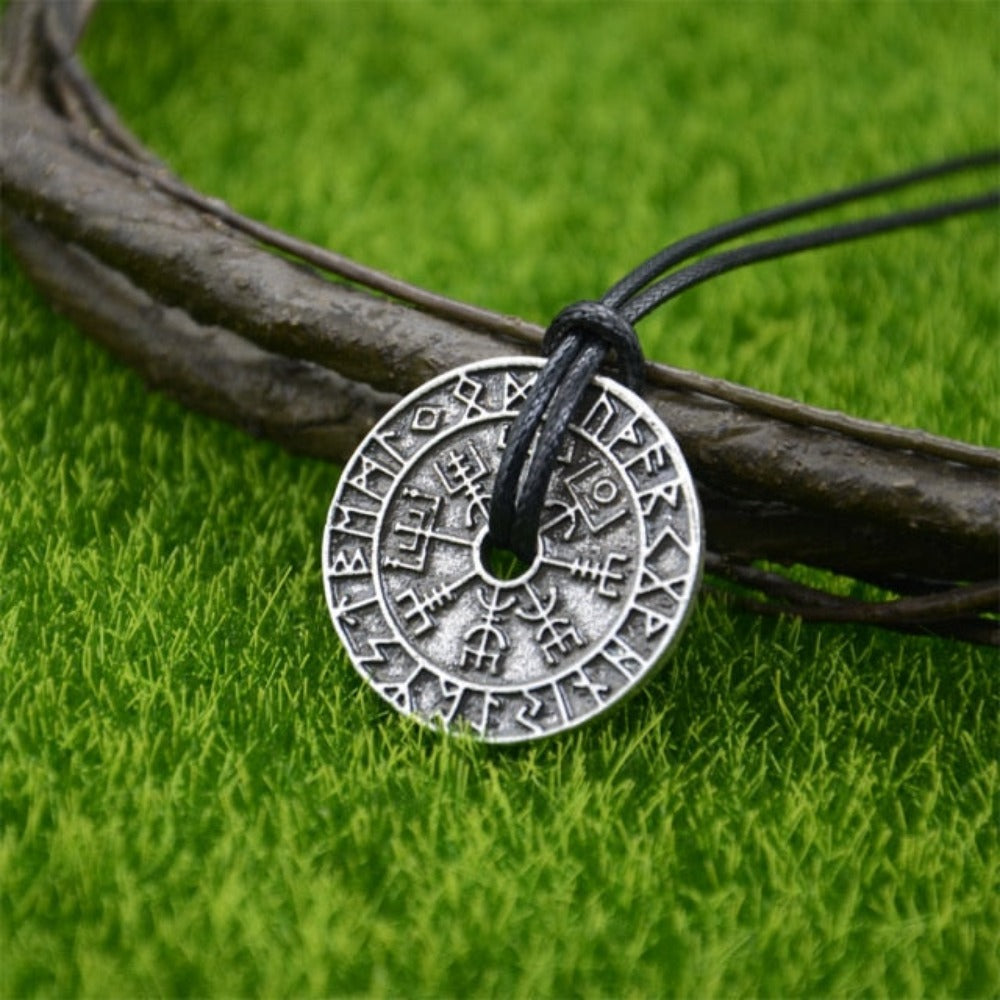 Viking Dragon Pagan Futhark Runic Compass Pendant Amulet Necklace (20 Styles)