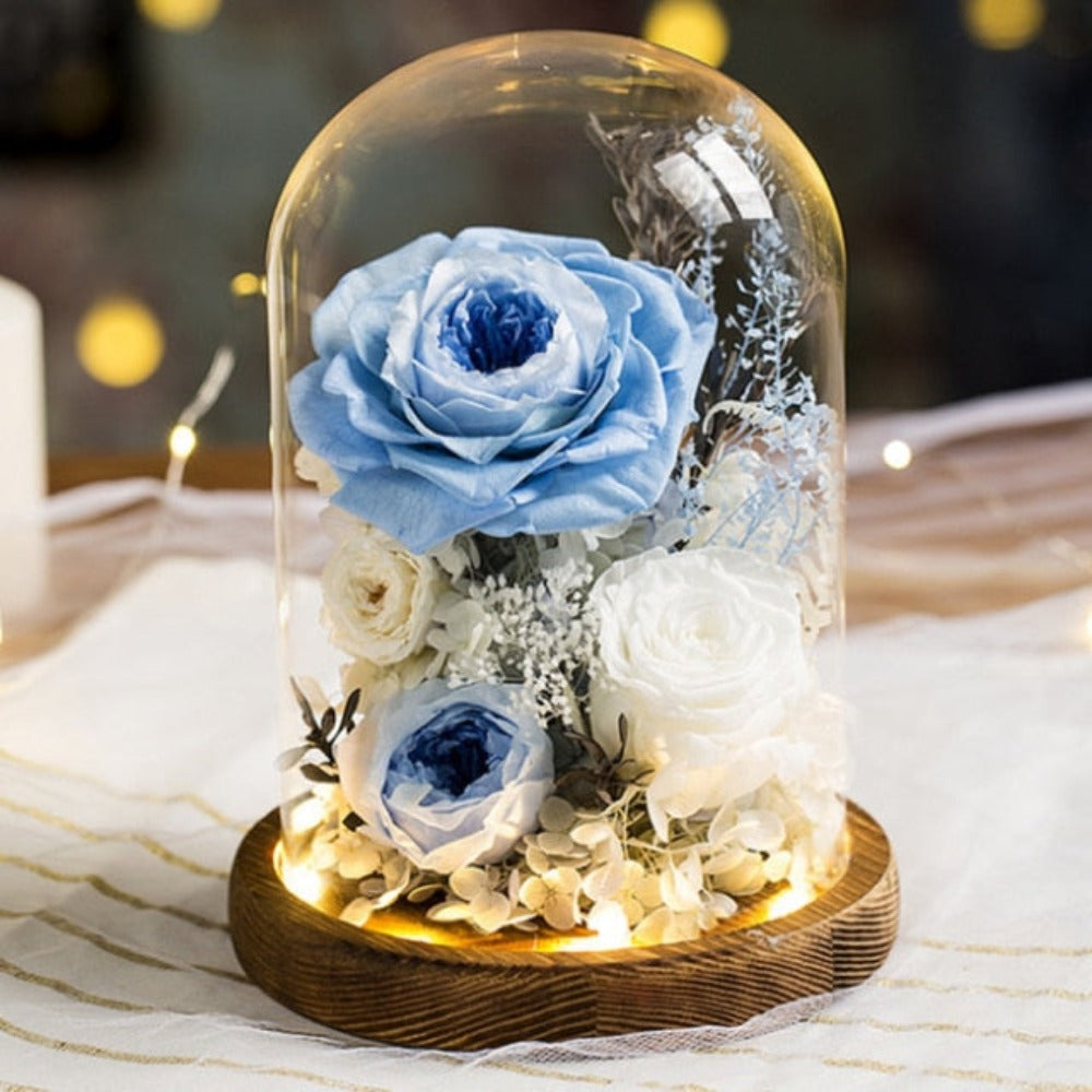 Immortal Enchanted Preserved Rose Glass Display Bouquet (22 Styles)