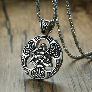 Viking Celtic Knot Pendant Necklace Chain for Men (8 Colors & 2 Styles) 50CM-70CM