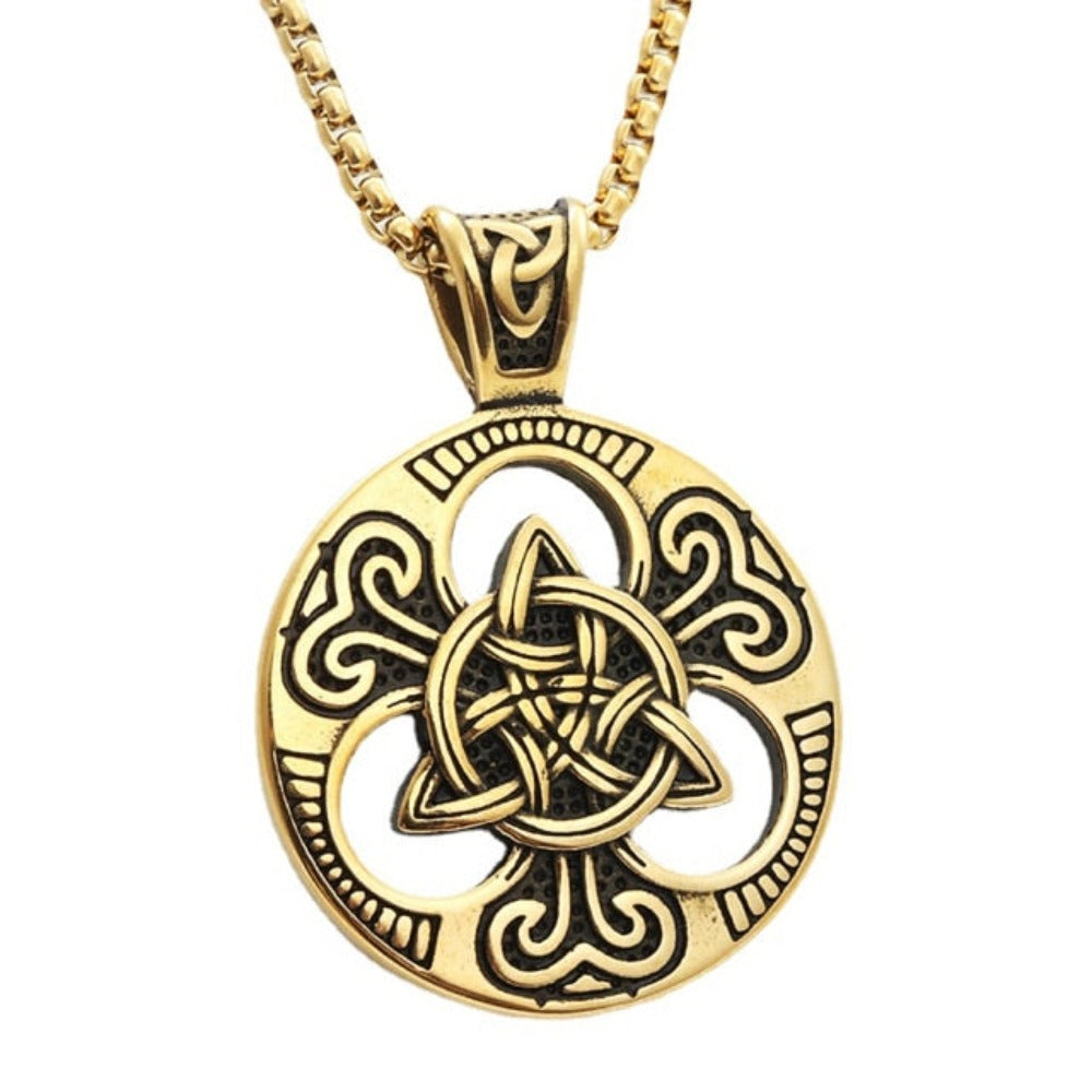 Viking Celtic Knot Pendant Necklace Chain for Men (8 Colors & 2 Styles) 50CM-70CM