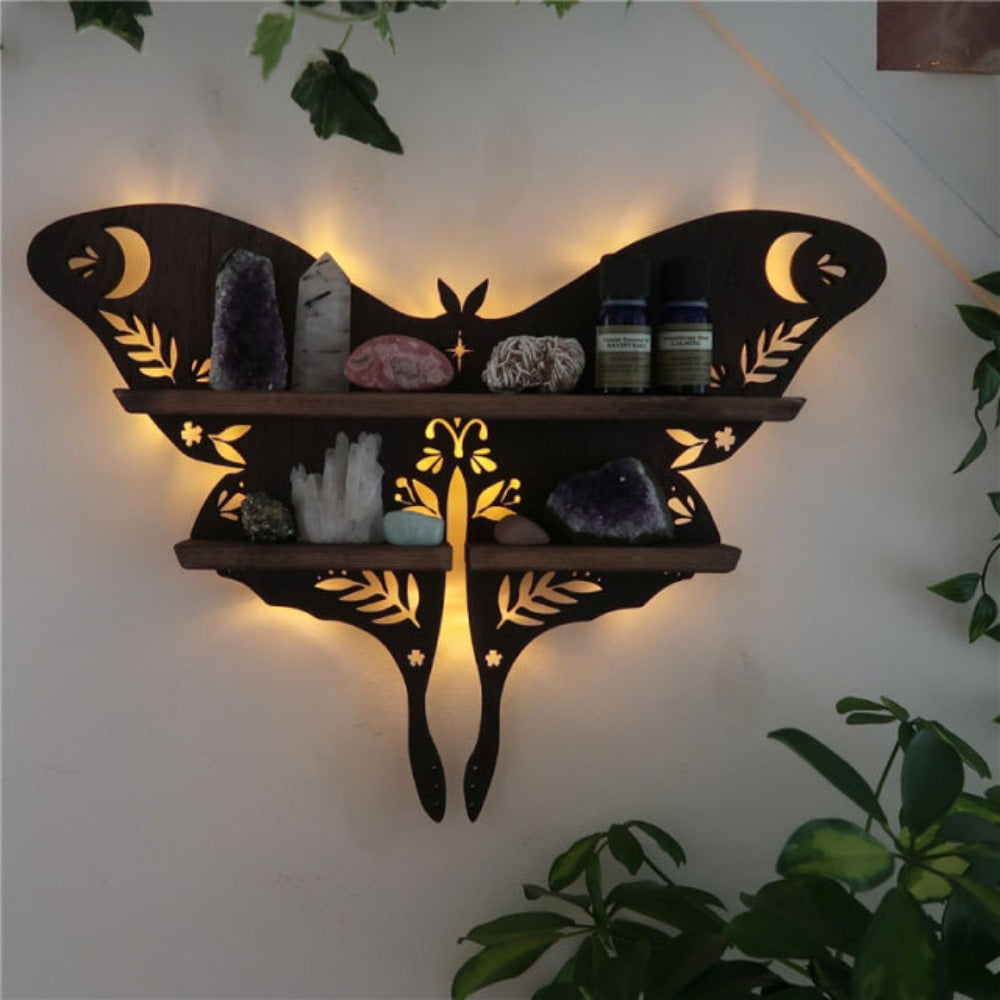 Mystic LED Display Shelf Diorama (4 Styles) Hamsa, Butterfly, Planchette, Moon