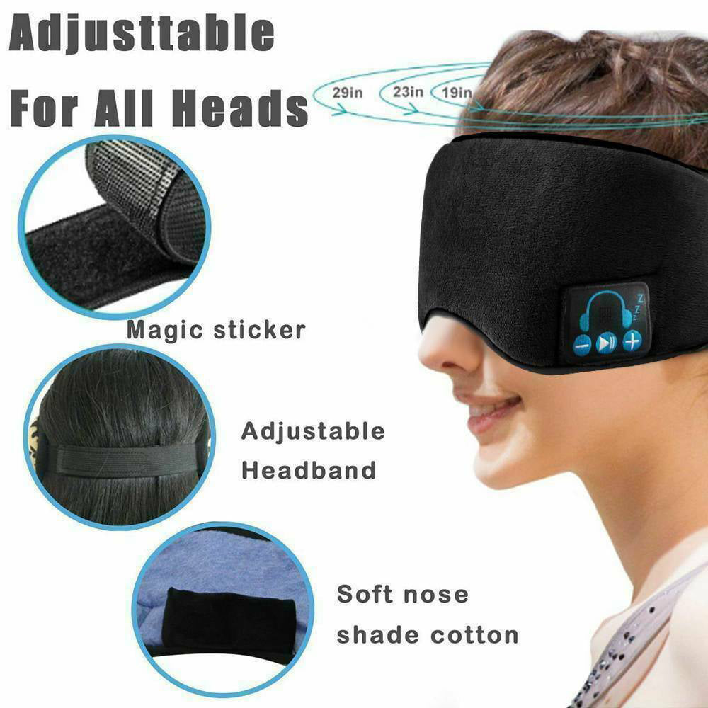 Wireless Headphone Sleep Mask Bluetooth Re-Chargeable Battery (4 Variants)
