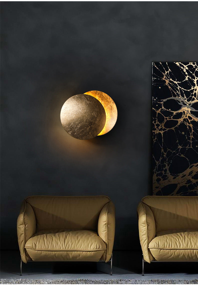 LED Eclipse 3D Moon Metallic Wall Lamp (6 Colors) 20cm -25cm 360 Rotating
