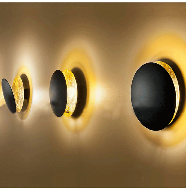 LED Eclipse 3D Moon Metallic Wall Lamp (6 Colors) 20cm -25cm 360 Rotating