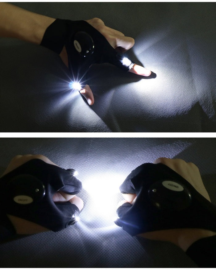 Flashlight Fishing Gloves LED Waterproof Torch Outdoor Camping Tools